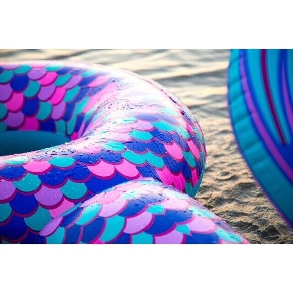 NIB BigMouth Inc Giant Blow Up Mermaid Tail Pool Float - Picture 4 of 5